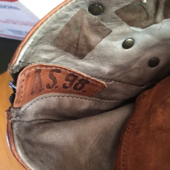 A.S.98 Emerson Italian Zipper Boho Biker Rust Distressed Boots EU41/US10.5 TTS - Picture 7 of 13